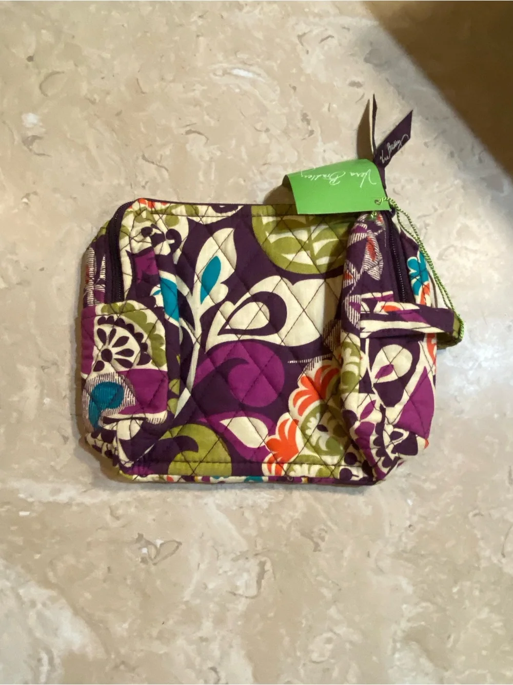 Vera Bradley Purple Multicolor Quilted Floral Cosmetic Pouch